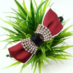 sequins stone embellished bow hairband maroon