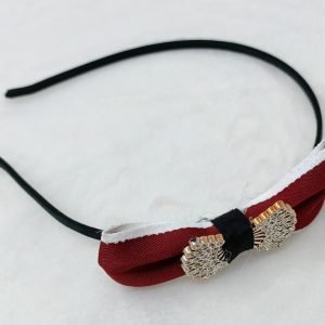 sequins stone embellished bow hairband maroon