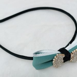 sequins stone embellished bow hairband sky blue