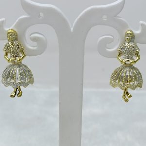 women figure earrings white