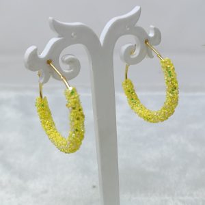 yellow glitter earrings s hook closure
