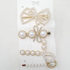 white pearl and stone hair clips hair accesse