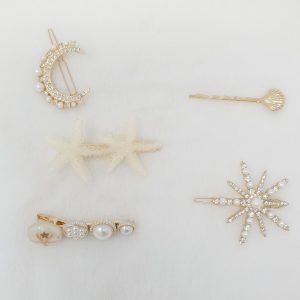 white pearl and stone hair clips hair accesse