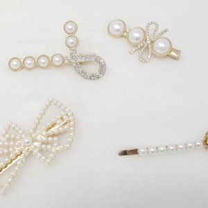 white pearl and stone hair clips hair accesse