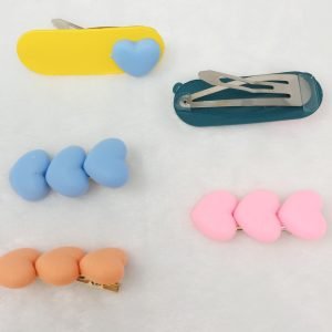 cute multicolor hearts hair clip