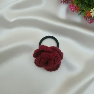 maroon rose crochet rubber band