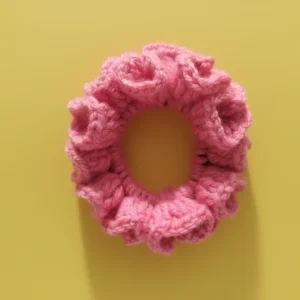 pink crochet scrunchies
