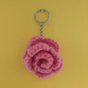 rose design crochet keychain