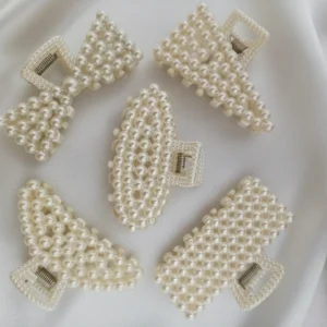 semi circle, bow, triangle, oval shape Pearl Clutchers for Hair, Hair Claw Clips, hair clips for women, girls