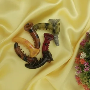 6 multicolor transparent banana clips