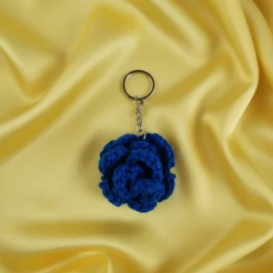 crochet blue key chain
