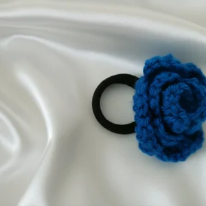 crochet blue rubber band