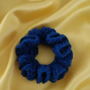 crochet blue scrunchies