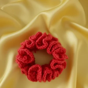 crochet hot pink scrunchies