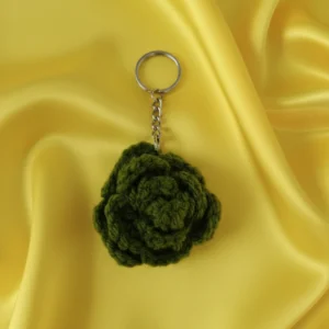 crochet olive rose key chain