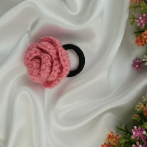crochet pink rubber band
