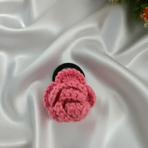 crochet pink rubber band