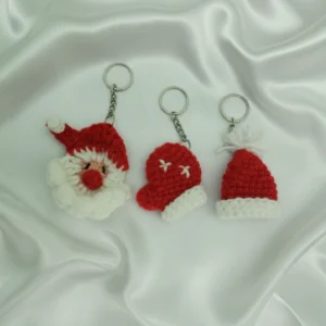 handmade and crochet santa clause, santa gloves, santa hat