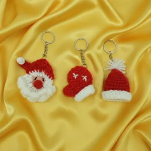 handmade and crochet santa clause, santa gloves, santa hat