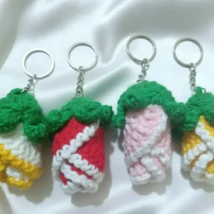 mini rose keychain (set of 4)