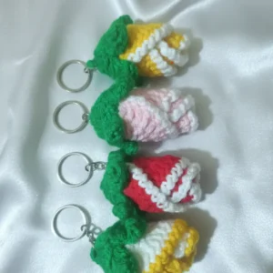 mini rose keychain (set of 4)
