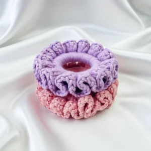 multicolor handmade and crochet scrunchies 7