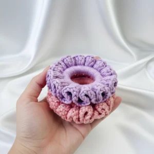 multicolor handmade and crochet scrunchies 7