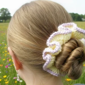 offwhite hair scrunchies crochet