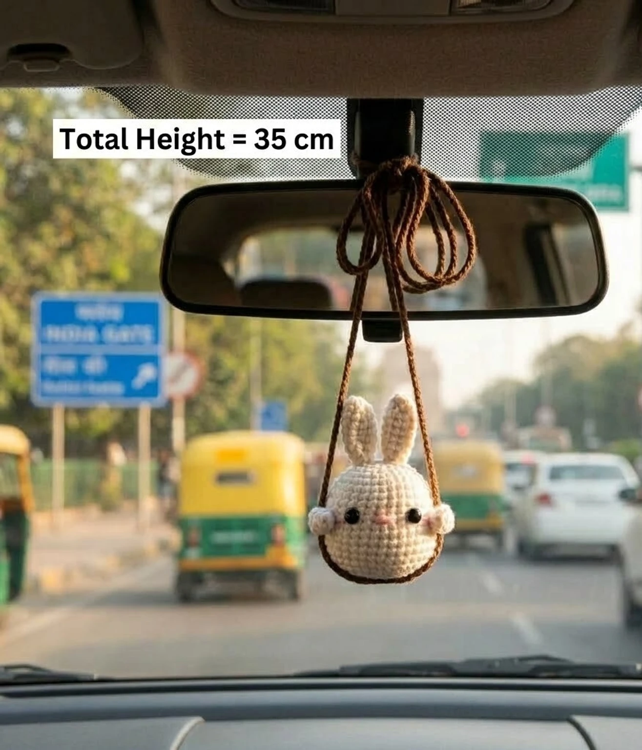 Crochet Bunny Car Hanging Charm Car Hanging Ornament