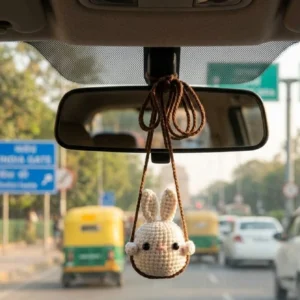 Crochet Bunny Car Hanging Charm Car Hanging Ornament