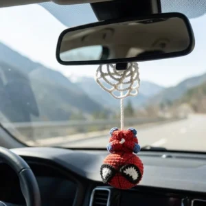 crochet spiderman car hanging accessories