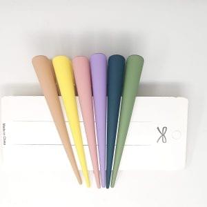 6 pcs Multicolor Banana Hair ClutcherMirchi Hair Clip Banana Hair Claw (6 pcs, Light Green, Dark Green, Purple, Pink, Yellow, Skin)