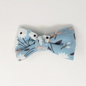 Bow Hair Clips Bowknot Barrettes - 1 pc Floral Bow Hair Clips for Women Silk Hair Barrettes Metal Hair Pins for Party Wedding Daily Wear (Blue, White, Pink, Black, Sky Blue