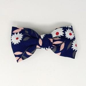Bow Hair Clips Bowknot Barrettes - 1 pc Floral Bow Hair Clips for Women Silk Hair Barrettes Metal Hair Pins for Party Wedding Daily Wear (Blue, White, Pink, Black, Sky Blue