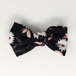 Bow Hair Clips Bowknot Barrettes - 1 pc Floral Bow Hair Clips for Women Silk Hair Barrettes Metal Hair Pins for Party Wedding Daily Wear (Blue, White, Pink, Black, Sky Blue