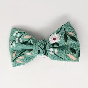 Bow Hair Clips Bowknot Barrettes - 1 pc Floral Bow Hair Clips for Women Silk Hair Barrettes Metal Hair Pins for Party Wedding Daily Wear (Blue, White, Pink, Black, Sky Blue