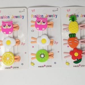 Cute Owl Hair Clips For Girls Colorful Cloud Hairpins Lemon Cartoon Cloud Barrettes Hairclip Set Children Hair Accessories (1 Card)