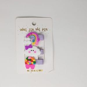 Cute Rainbow Hair Clips For Girls Colorful Lollipop Hairpins Rainbow Cartoon Cloud Barrettes Hairclip Set Children Hair Accessories