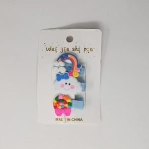 Cute Rainbow Hair Clips For Girls Colorful Lollipop Hairpins Rainbow Cartoon Cloud Barrettes Hairclip Set Children Hair Accessories