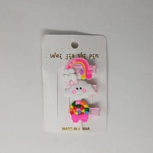 Cute Rainbow Hair Clips For Girls Colorful Lollipop Hairpins Rainbow Cartoon Cloud Barrettes Hairclip Set Children Hair Accessories