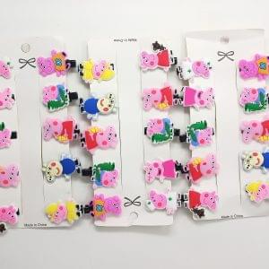 Funky Peppa Pig Attractive Hair Clips Stylish Beauty Alligator Clip Hair Accessories for Girls Teens, Toddlers, Kids, Women (10 Clips Set)