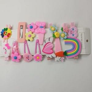 Korean Clips for Baby Girls, 14 PCS Hair Accessories Colorful Cute Rainbow Candy Flower Fruit Animal Hair Pins Barrettes, Hair Bows for Girls Infants toddlers kids Teen