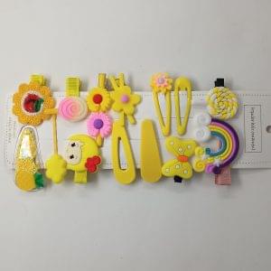 Korean Clips for Baby Girls, 14 PCS Hair Accessories Colorful Cute Rainbow Candy Flower Fruit Animal Hair Pins Barrettes, Hair Bows for Girls Infants toddlers kids Teen