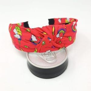 Korean Style Solid Rainbow print Fabric Knot Plastic Hairband Headband for Girls and Woman Hair Band Pack of 1 pc