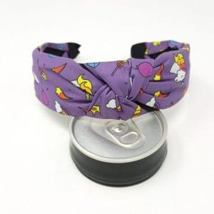 Korean Style Solid Rainbow print Fabric Knot Plastic Hairband Headband for Girls and Woman Hair Band Pack of 1 pc