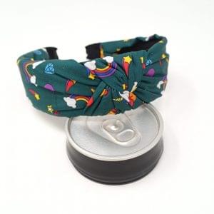 Korean Style Solid Rainbow print Fabric Knot Plastic Hairband Headband for Girls and Woman Hair Band Pack of 1 pc