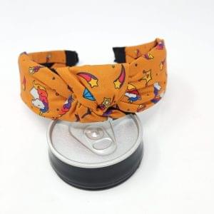 Korean Style Solid Rainbow print Fabric Knot Plastic Hairband Headband for Girls and Woman Hair Band Pack of 1 pc