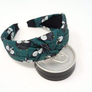 Owl print Korean Style Solid Fabric Knot with Tape Plastic Hairband Headband for Girls and Women