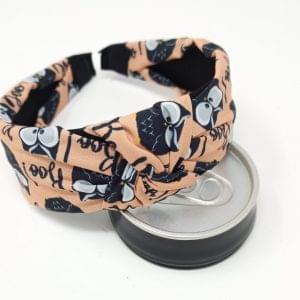 Owl print Korean Style Solid Fabric Knot with Tape Plastic Hairband Headband for Girls and Women