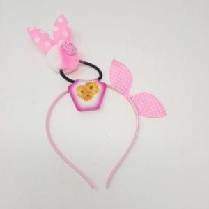 6 pcs Bunny Ear Hair Band Rabbit Headband with Pom Pom Bunny Rubber Hairband, Kids Hairband for Girls